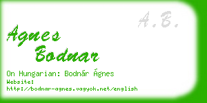 agnes bodnar business card