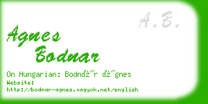 agnes bodnar business card